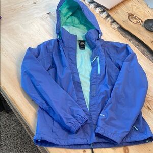 The North Face Blue Raincoat Lightweight Hooded Design